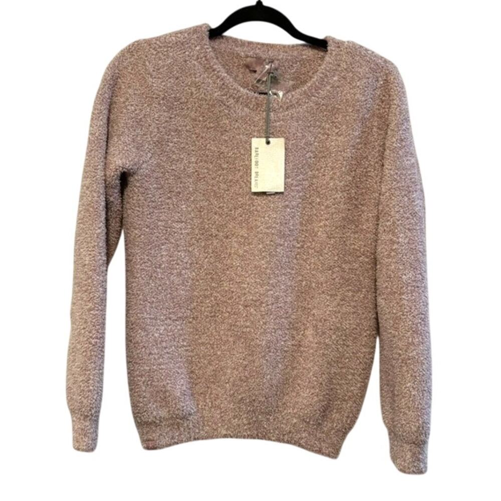 NWT Barefoot Dreams cozychic seaside crew neck pullover pink XS
